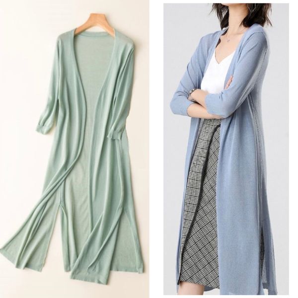 women's sweaters thin long cardigan female spring summer sun protection clothing women knitted sweater women coat jacket ladies shawl o, White;black
women's sweaters thin long cardigan female spring summer sun protection clothing women knitted sweater women coat jacket ladies shawl o, White;black
