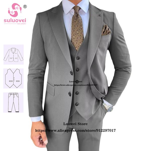 men's suits blazers fashion wedding for men slim fit 3 piece pants set formal groomsmen prom dinner two button tuxedo terno masculino c, White;black
men's suits blazers fashion wedding for men slim fit 3 piece pants set formal groomsmen prom dinner two button tuxedo terno masculino c, White;black