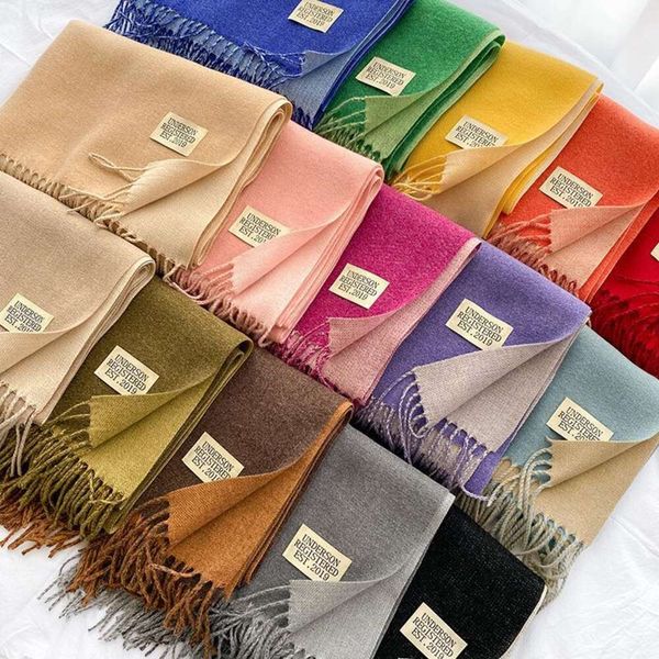 pure color double sided imitation cashmere scarf for women in autumn and winter thick warm shawl japanese korean, Blue;gray
pure color double sided imitation cashmere scarf for women in autumn and winter thick warm shawl japanese korean, Blue;gray