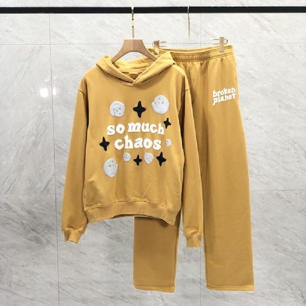 men's tracksuits drop broken planet hoodies foam letter print hooded pullover yellow oversized men women sweatshirts set 230824, Gray
men's tracksuits drop broken planet hoodies foam letter print hooded pullover yellow oversized men women sweatshirts set 230824, Gray