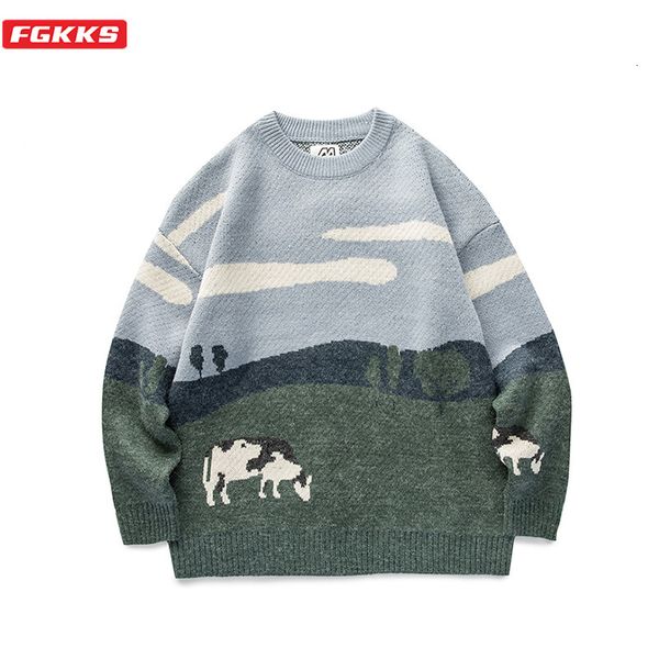 men's sweaters fgkks cows winter pullover sweaters mens o-neck korean clothes fashions casual harajuku vintage sweater male 230824, White;black
men's sweaters fgkks cows winter pullover sweaters mens o-neck korean clothes fashions casual harajuku vintage sweater male 230824, White;black