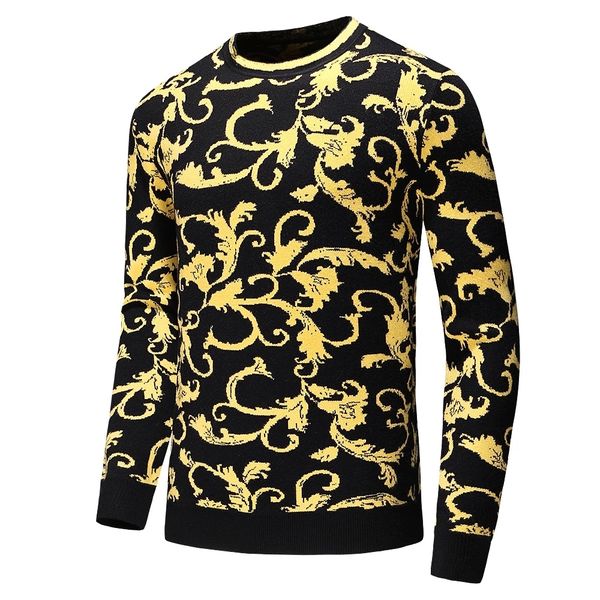 men's sweaters men luxury winter gentleman classic gold flower pullover fashion casual pull homme men's sweater 230824, White;black
men's sweaters men luxury winter gentleman classic gold flower pullover fashion casual pull homme men's sweater 230824, White;black