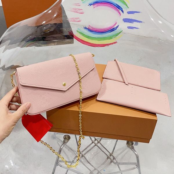 outdoor cross body fashion women's chain bag embossed letter logo three piece set design purse card holder versatile shoulder bag
outdoor cross body fashion women's chain bag embossed letter logo three piece set design purse card holder versatile shoulder bag