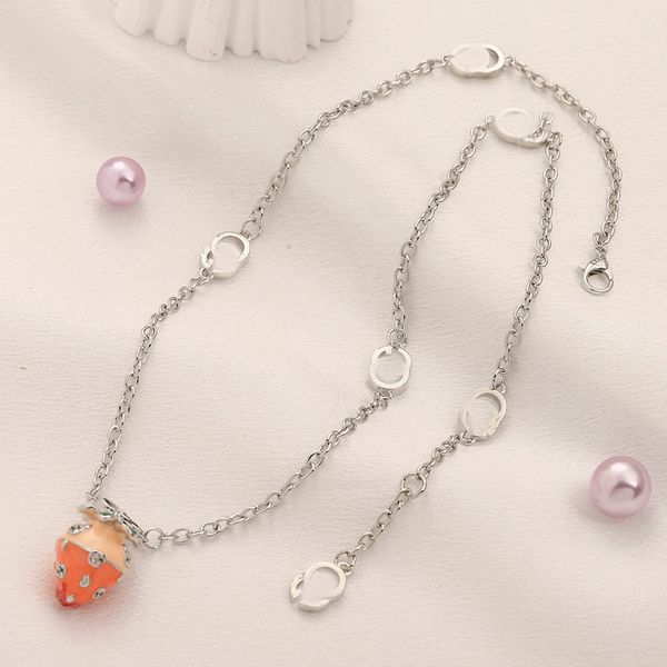 18k gold plated necklaces luxury designer letter strawberry crystal rhinestone fashional pendant necklace wedding party jewelry, Silver
18k gold plated necklaces luxury designer letter strawberry crystal rhinestone fashional pendant necklace wedding party jewelry, Silver