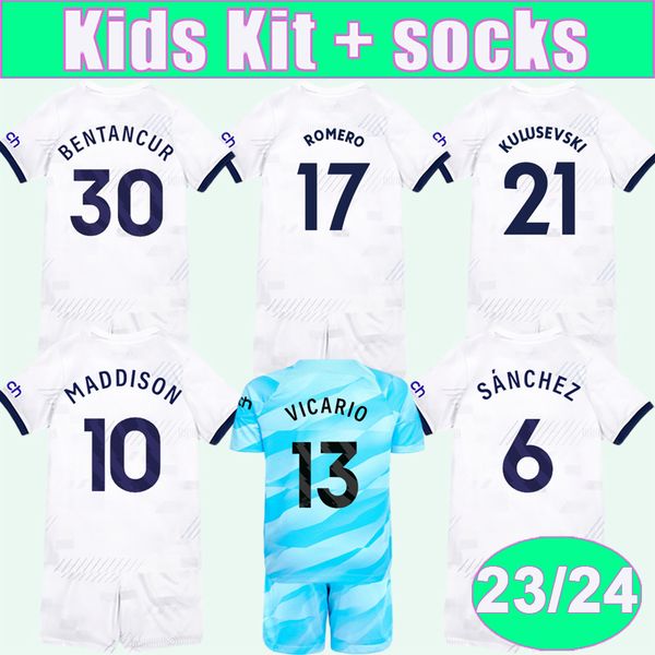 2023 24 sanchez son kid kit kane soccer jerseys romero hojbjerg e. royai kulusevski home white goalkeeper children's suit football shir, Black
2023 24 sanchez son kid kit kane soccer jerseys romero hojbjerg e. royai kulusevski home white goalkeeper children's suit football shir, Black