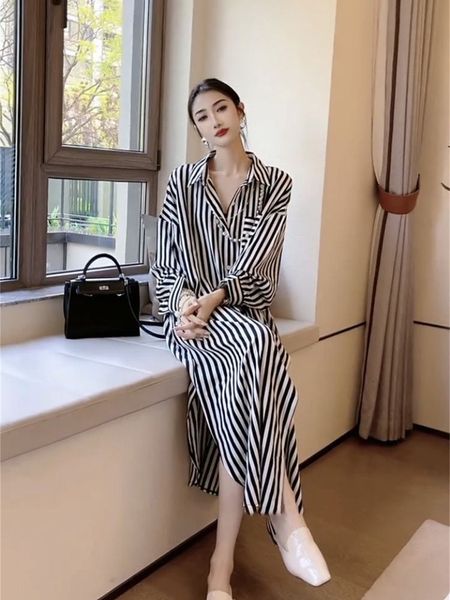 basic casual dresses for women 2023 spring autumn loose striped long streetwear sleeved korean fashion woman clothing robe 230824, Black;gray
basic casual dresses for women 2023 spring autumn loose striped long streetwear sleeved korean fashion woman clothing robe 230824, Black;gray