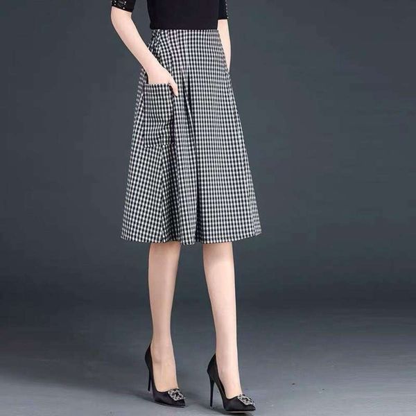 summer short skirt half womens plaid high waist skinny elegant elastic a line, Black
summer short skirt half womens plaid high waist skinny elegant elastic a line, Black