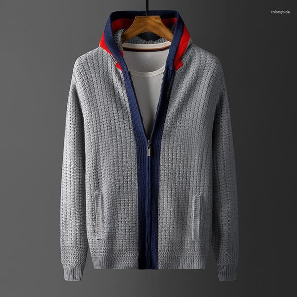 men's sweaters autumn winter male contrast color knitted hooded zipper cardigan casual fashion slim fit black sweater, White;black
men's sweaters autumn winter male contrast color knitted hooded zipper cardigan casual fashion slim fit black sweater, White;black