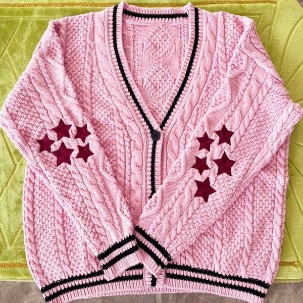 women's jacket autumn tay winter lor knit pink cardigan long sleeve v neck open front knitted star button down jumper swif t knitwear 2, Black;brown
women's jacket autumn tay winter lor knit pink cardigan long sleeve v neck open front knitted star button down jumper swif t knitwear 2, Black;brown