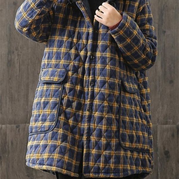 women's jackets johnature women hooded plaid parkas vintage button coats loose 2023 autumn winter pockets female casual warm 230825, Black;brown
women's jackets johnature women hooded plaid parkas vintage button coats loose 2023 autumn winter pockets female casual warm 230825, Black;brown