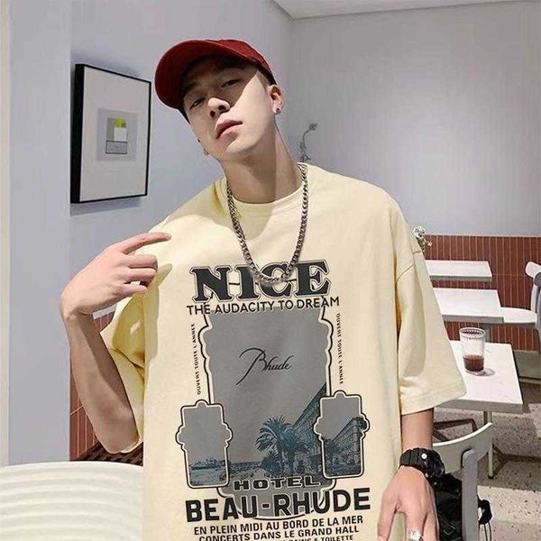 rhude ship abstract painting american high street fashion brand loose round neck popular summer men's short sleeve t-shirt fashion, White;black
rhude ship abstract painting american high street fashion brand loose round neck popular summer men's short sleeve t-shirt fashion, White;black