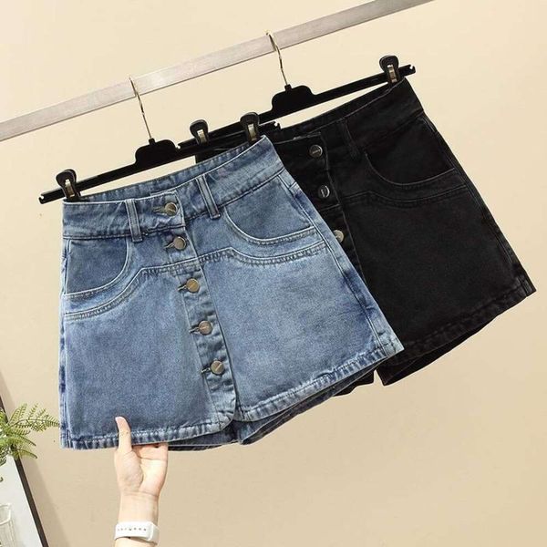 item korean skirts version of large size denim shorts female summer high waist ins anti revealing versatile half, Black
item korean skirts version of large size denim shorts female summer high waist ins anti revealing versatile half, Black