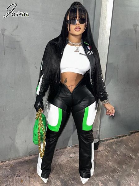 women s pants s joskaa patchwork motorcycle style pu leather trouser hipster v shaped waist stretchy straight 2023 y2k streetwear 230826, Black;white
women s pants s joskaa patchwork motorcycle style pu leather trouser hipster v shaped waist stretchy straight 2023 y2k streetwear 230826, Black;white