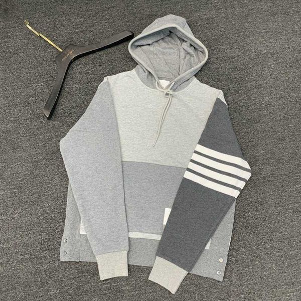 men's hoodies sweatshirts physical goods tb four bar knitted stripe color block insert pocket hooded sweater couple coat, Black
men's hoodies sweatshirts physical goods tb four bar knitted stripe color block insert pocket hooded sweater couple coat, Black