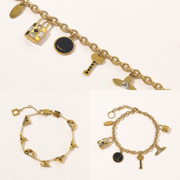 fashion pendant chain bracelets designers 18k gold plated luxury letter mixed styles women love stainless steel bracelets never fade wedding, Black
fashion pendant chain bracelets designers 18k gold plated luxury letter mixed styles women love stainless steel bracelets never fade wedding, Black