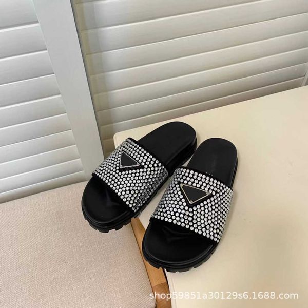 version triangle buckle flip flops women wearing bottomed flat heels rhinestone fairy style open toe sandals, Black
version triangle buckle flip flops women wearing bottomed flat heels rhinestone fairy style open toe sandals, Black