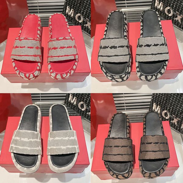 designer womens slide thick sole slippers herringbone embroidered canvas woven letter moccasins sandals, Black
designer womens slide thick sole slippers herringbone embroidered canvas woven letter moccasins sandals, Black