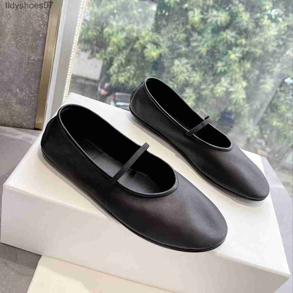 the row mary jane single shoes women's summer shallow mouth ballet dance shoes flat leather grandma shoes, Black
the row mary jane single shoes women's summer shallow mouth ballet dance shoes flat leather grandma shoes, Black