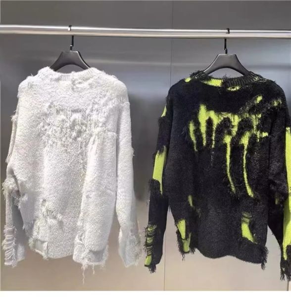 s-3xl winter mens sweater designers fashion torn copper stitching sanded loose plush sweater casual men and women plus size, White;black
s-3xl winter mens sweater designers fashion torn copper stitching sanded loose plush sweater casual men and women plus size, White;black