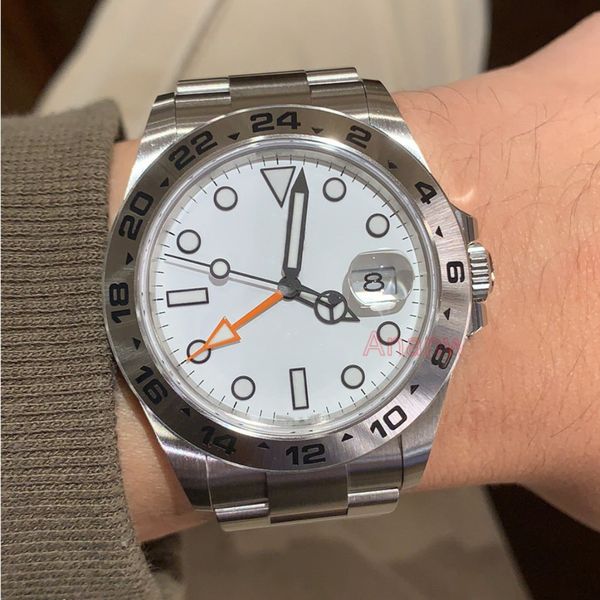 mens watch gmt 42mm 216570 white black dial orange needle stainless steel explorer mechanical automatic men watches, Slivery;brown
mens watch gmt 42mm 216570 white black dial orange needle stainless steel explorer mechanical automatic men watches, Slivery;brown