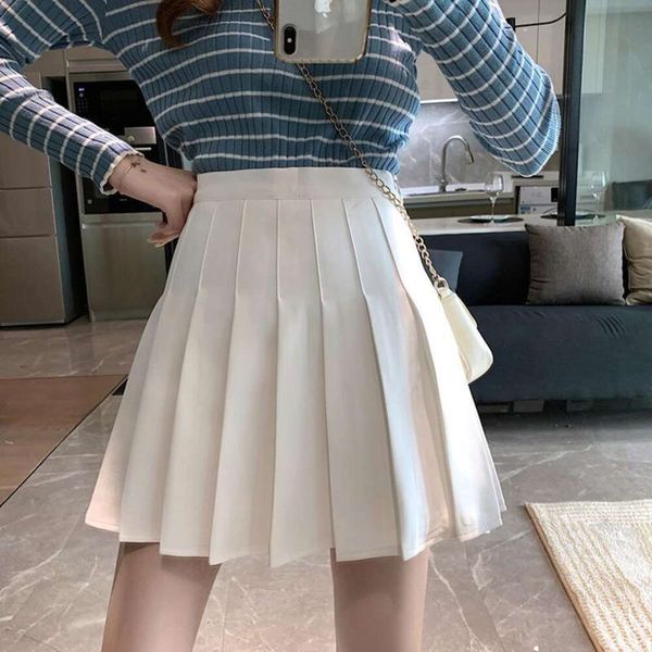 spring and summer high waisted pleated skirts slim looking short a line japanese college style pure color girl, Black
spring and summer high waisted pleated skirts slim looking short a line japanese college style pure color girl, Black