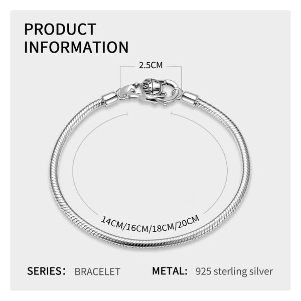 bangle 4 style round shape snake chain sterling sier charm bracelets for women diy jewelry valentine's mother's bracelet day gift, Black
bangle 4 style round shape snake chain sterling sier charm bracelets for women diy jewelry valentine's mother's bracelet day gift, Black