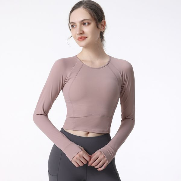 yoga t shirt lu long sleeved with chest pad women's running training quick dry gym clothes tight midriff-baring fitness suit pink
yoga t shirt lu long sleeved with chest pad women's running training quick dry gym clothes tight midriff-baring fitness suit pink