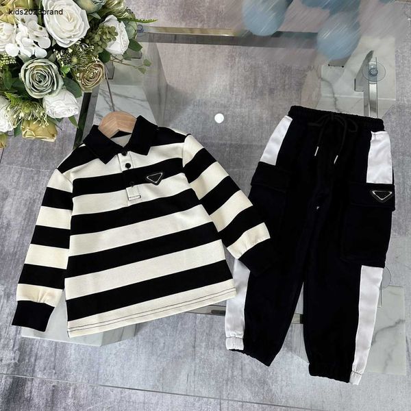 kids tracksuits baby autumn sets size 100-150 cm 2pcs black and white striped long sleeved polo and patchwork sweatpants aug24
kids tracksuits baby autumn sets size 100-150 cm 2pcs black and white striped long sleeved polo and patchwork sweatpants aug24