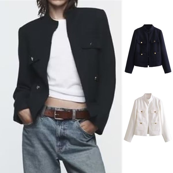 womens suits blazers unizera summer wear european and american style casual versatile stand up collar texture long sleeve suit coat 230826, White;black
womens suits blazers unizera summer wear european and american style casual versatile stand up collar texture long sleeve suit coat 230826, White;black