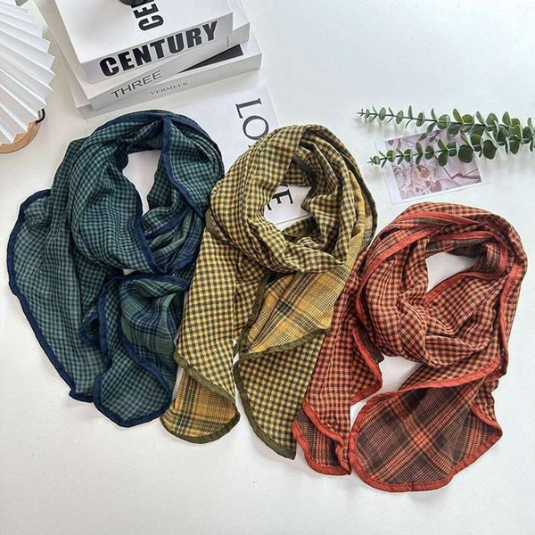 flax plaid scarf for women japanese double sided two color shawl retro artistic, Blue;gray
flax plaid scarf for women japanese double sided two color shawl retro artistic, Blue;gray