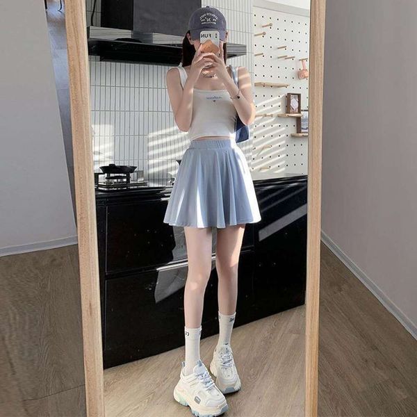 item title pink ice silk pleated skirt womens summer thin high waist slim short a line, Black
item title pink ice silk pleated skirt womens summer thin high waist slim short a line, Black