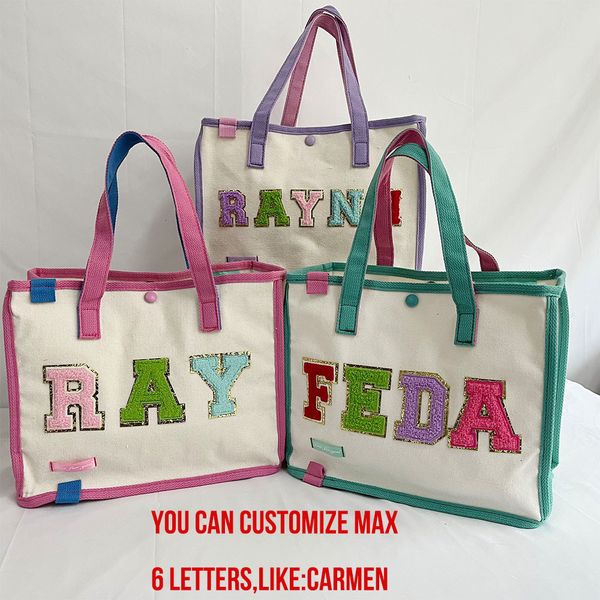 evening bags personalized chenille embroidery cotton canvas tote bag up to 6 letters shopping handbag button closure custom name 230826
evening bags personalized chenille embroidery cotton canvas tote bag up to 6 letters shopping handbag button closure custom name 230826