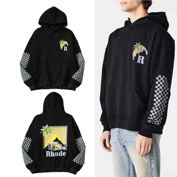 american trendy brand rhude sunset coconut racing letter printed hoodie casual loose men's and women's, Black
american trendy brand rhude sunset coconut racing letter printed hoodie casual loose men's and women's, Black