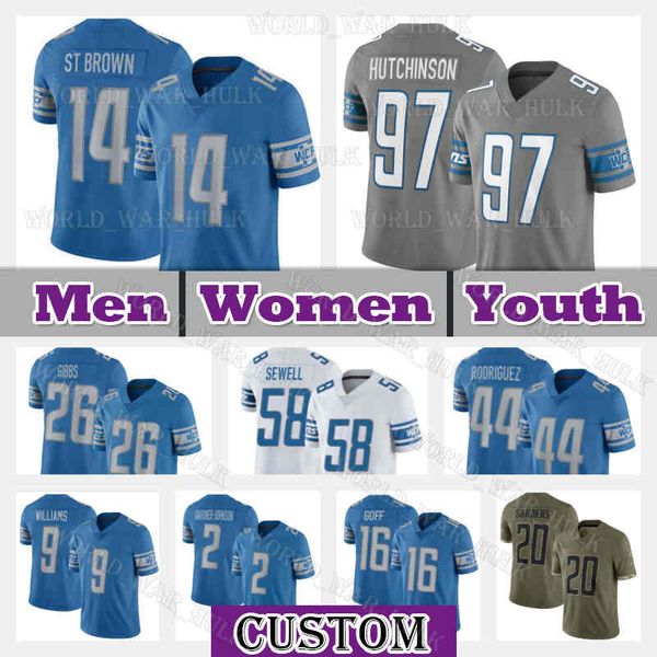 14 amon-ra st. brown football jersey 97 aidan hutchinson lions 26 jahmyr gibbs malcolm rodriguez 58 penei sewell detroits 20 barry sanders j, Black;red
14 amon-ra st. brown football jersey 97 aidan hutchinson lions 26 jahmyr gibbs malcolm rodriguez 58 penei sewell detroits 20 barry sanders j, Black;red