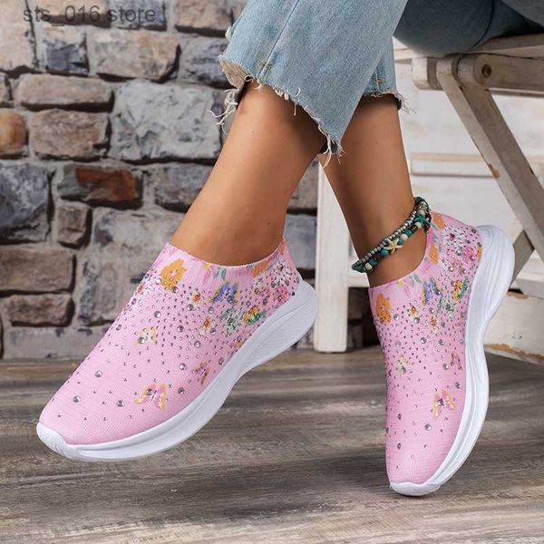 dress shoes rimocy fashion print breathable sneakers women shining crystal socks sports shoes woman slip-on soft bottom casual shoes female, Black 
dress shoes rimocy fashion print breathable sneakers women shining crystal socks sports shoes woman slip-on soft bottom casual shoes female, Black