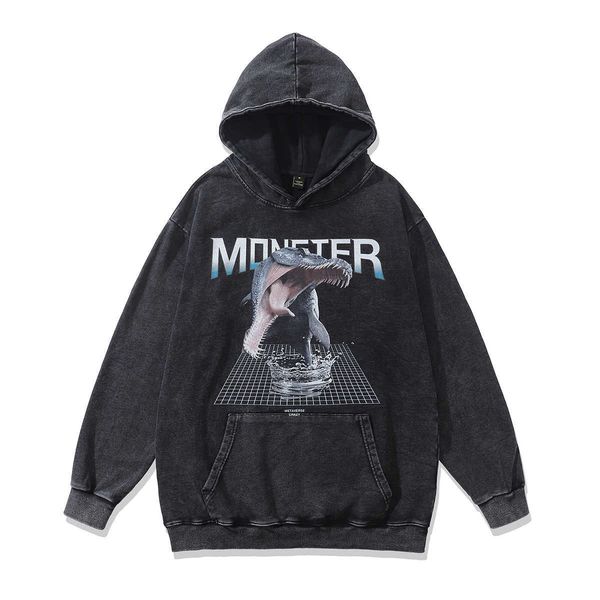 style rhude sweater spring and autumn fashion animal pattern loose washed old american hoodie, Black
style rhude sweater spring and autumn fashion animal pattern loose washed old american hoodie, Black