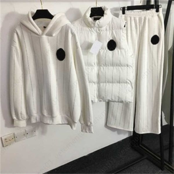 women tracksuit designer clothes rhinestone b letter stamped striped cotton vest jacket and hooded padded sweatshirt with wide leg pant thre, White
women tracksuit designer clothes rhinestone b letter stamped striped cotton vest jacket and hooded padded sweatshirt with wide leg pant thre, White