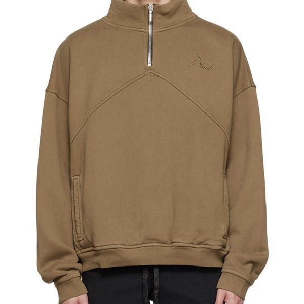 street trend rhude autumn and winter zipper mock neck patchwork pullover embroidered plush men's loose casual sweater, Black
street trend rhude autumn and winter zipper mock neck patchwork pullover embroidered plush men's loose casual sweater, Black