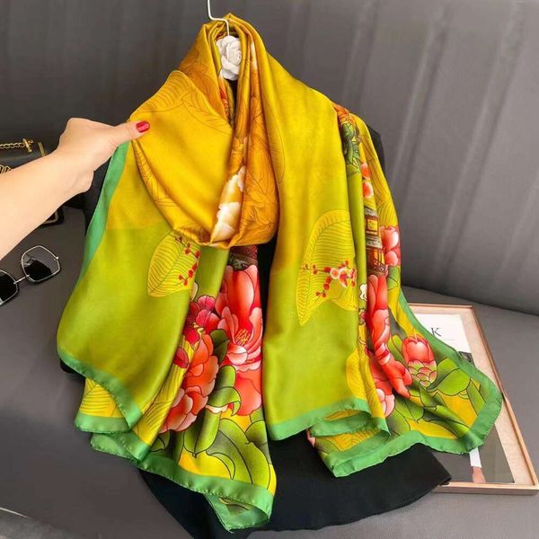 spring style silk like printed scarf air conditioning shawl korean version sun proof thin all matching for women, Blue;gray 
spring style silk like printed scarf air conditioning shawl korean version sun proof thin all matching for women, Blue;gray