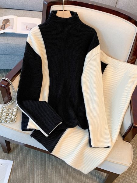 two piece dress winter knitted sets for women outfits office ladies elegant patchwork turtleneck sweater and knitting skirts set 4xl 230826, White
two piece dress winter knitted sets for women outfits office ladies elegant patchwork turtleneck sweater and knitting skirts set 4xl 230826, White