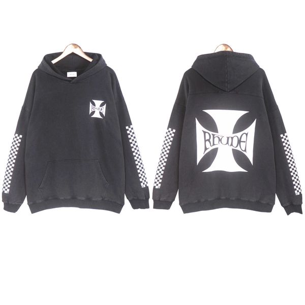 rhude checkerboard washed old american fashion loose os hoodie men's and women's high street sweater coat lining, Black
rhude checkerboard washed old american fashion loose os hoodie men's and women's high street sweater coat lining, Black