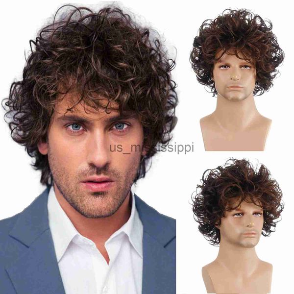 synthetic wigs men nature brown curly synthetic wig with bangs nature looking for male party daily use heat resistant fiber x0826, Black
synthetic wigs men nature brown curly synthetic wig with bangs nature looking for male party daily use heat resistant fiber x0826, Black