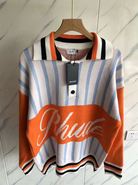 men s sweaters 23ss high street patchwork rhude letter jacquard sweater men women 1 street orange fashion sweatshirts techwear 230826, White;black
men s sweaters 23ss high street patchwork rhude letter jacquard sweater men women 1 street orange fashion sweatshirts techwear 230826, White;black