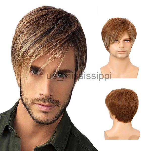 synthetic wigs men short natural brown straight wigs for men's daily wig with bangs nature looking heat resistant breathable x0826, Black
synthetic wigs men short natural brown straight wigs for men's daily wig with bangs nature looking heat resistant breathable x0826, Black