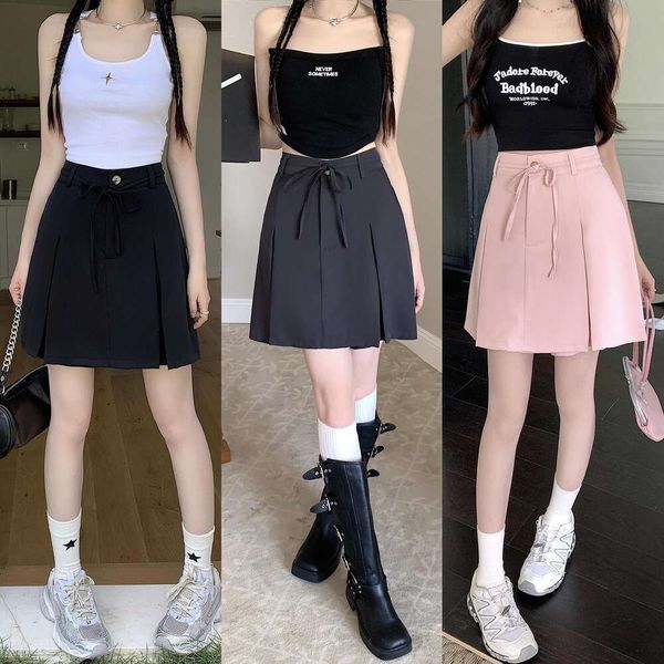 summer style skirt large size high waist slimming all matching suit pleated a line short, Black
summer style skirt large size high waist slimming all matching suit pleated a line short, Black