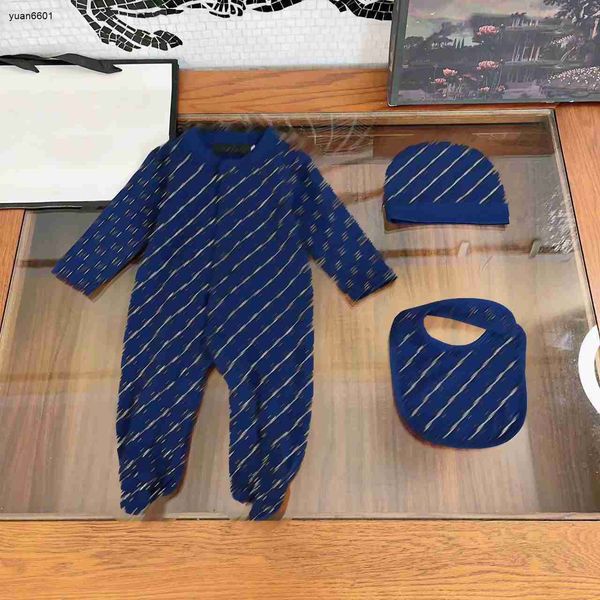 luxury designer toddler clothes comfortable baby bodysuit size 3-18 3pcs classic grid letter full print jumpsuit hat saliva towel aug24, Blue
luxury designer toddler clothes comfortable baby bodysuit size 3-18 3pcs classic grid letter full print jumpsuit hat saliva towel aug24, Blue