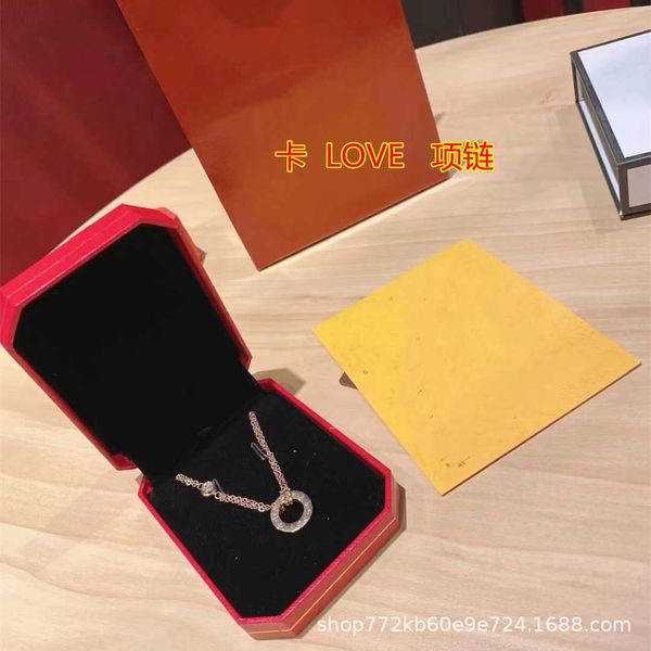 6p5p card love necklace round cake collar chain double big with diamond titanium steel pendant, Silver
6p5p card love necklace round cake collar chain double big with diamond titanium steel pendant, Silver