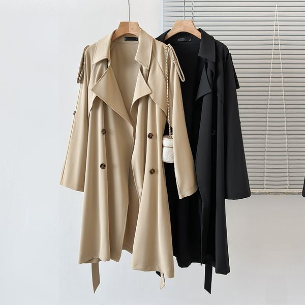 women's windbreaker new autumn and winter women's mid length windproof dress double breasted khaki loose coat women's coat ex, Tan;black
women's windbreaker new autumn and winter women's mid length windproof dress double breasted khaki loose coat women's coat ex, Tan;black
