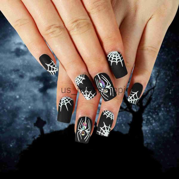 false nails 24pcs halloween french false nails spider pattern rhinestone square fake nail short press on nails full cover nail tips x0826, Red;gold
false nails 24pcs halloween french false nails spider pattern rhinestone square fake nail short press on nails full cover nail tips x0826, Red;gold