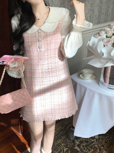 korean style elegant party mini dres peter pan collar vintage kawaii sweet dress pink france casual fake two dresses 230808, White;black
korean style elegant party mini dres peter pan collar vintage kawaii sweet dress pink france casual fake two dresses 230808, White;black